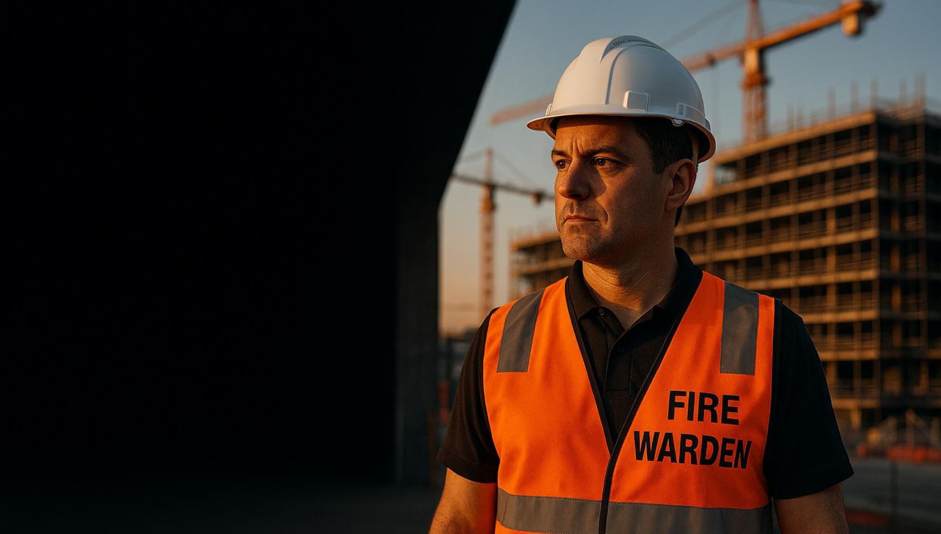 Fire warden on construction site